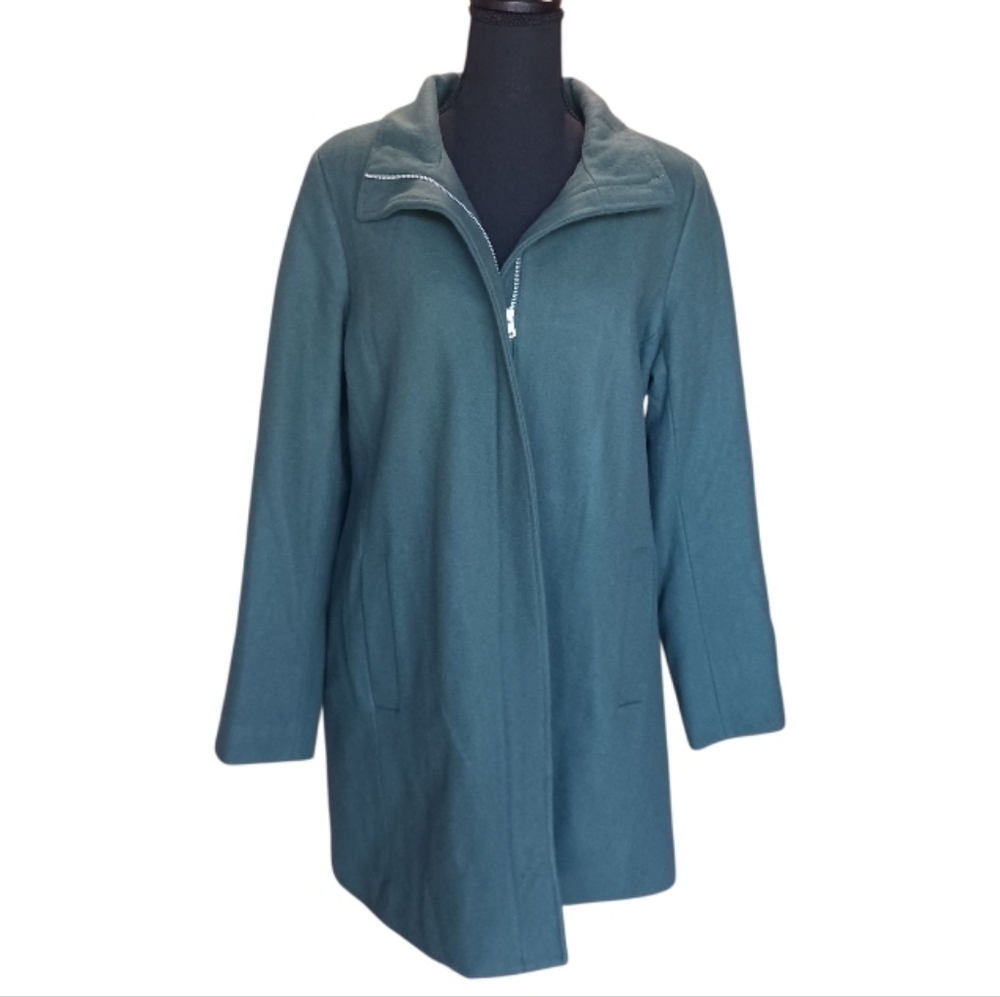 Lands End Primaloft Insulated Wool Blend Coat Mid Length